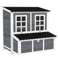 Wooden Chicken Coop with Nesting Box, Pull-Out Tray, Waterproof Roof, 39" Chicken House for 4-6 Chickens, Rabbits